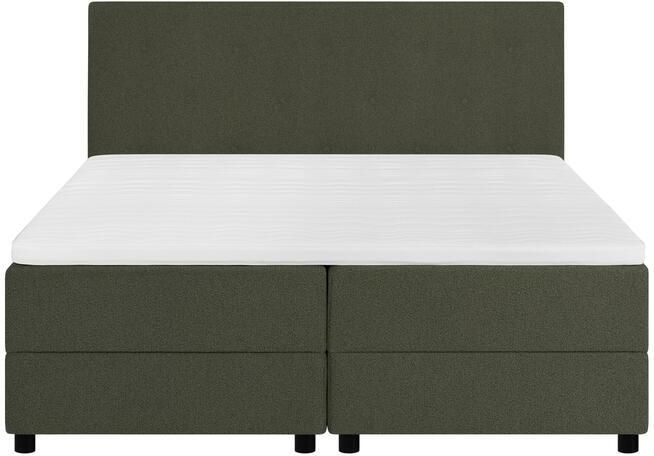 By fonQ Stilo Boxspring met Opbergruimte en Hoofdbord 180 x 200 cm Mosgroen