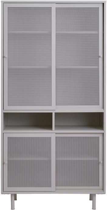 Giga Meubel Giga Living Wandkast Metaal Greige Schuifdeuren 2-Deuren 90x40x180cm Veep - Foto 2