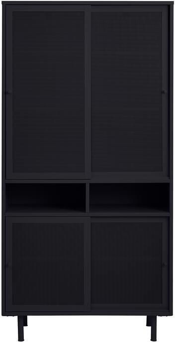 Giga Meubel Giga Living Wandkast Metaal Zwart Schuifdeuren 2-Deuren 90x40x180cm Veep - Foto 2