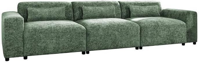 By fonQ Velura 3-zitsbank Chenille Groen