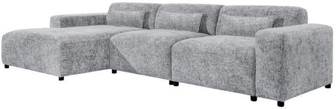 By fonQ Velura Hoekbank Links Big Chenille Grijs