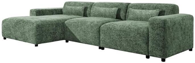 By fonQ Velura Hoekbank Links Big Chenille Groen