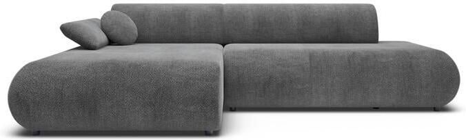By fonQ Wisp Hoekbank met Chaise Longue Links met Slaapfunctie Chenille Antraciet