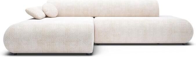 By fonQ Wisp Hoekbank met Chaise Longue Links met Slaapfunctie Chenille Greige