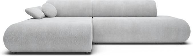 By fonQ Wisp Hoekbank met Chaise Longue Links met Slaapfunctie Chenille Grijs