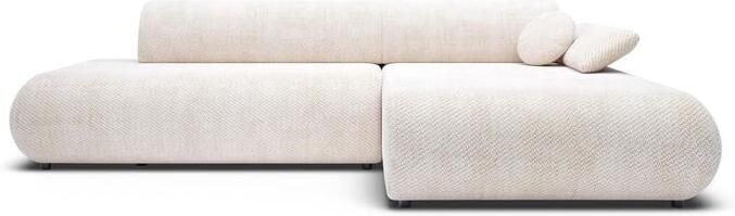 By fonQ Wisp Hoekbank met Chaise Longue Rechts met Slaapfunctie Chenille Greige