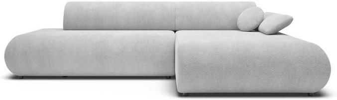 By fonQ Wisp Hoekbank met Chaise Longue Rechts met Slaapfunctie Chenille Grijs