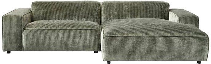 By fonQ Chunky Hoekbank Rechts Donkergroen Rib