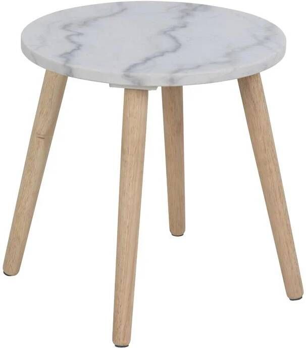 By fonQ Marb Bijzettafel Ø 40 cm Wit