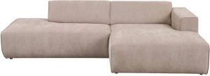 By fonQ Stretch Chaise Longue Bank Rechts Beige Polyester