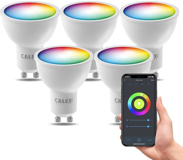 Calex Slimme LED Lamp 5 stuks GU10 RGB en Warm Wit 4.9W