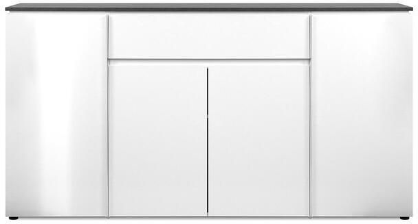 Merkloos Brest dressoir Matera decor glanzend wit Spaanplaat 4 deuren 1 plank 1 lade 177 5 x 92 x 40