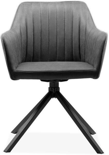 CALICOSY Eetkamerstoelen RAY Stof Bouclé Grijs Set van 2