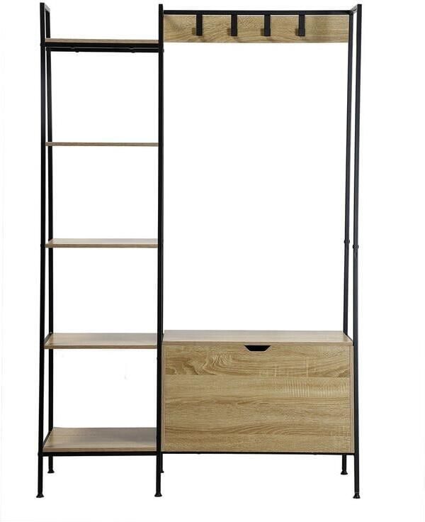 CaliCosy Kledingkast met 5 vakken en schoenendoos en haken 105x35x160cm - Foto 2