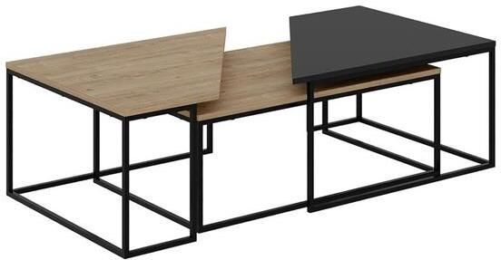 CALICOSY Salontafel TITAN- 110|96 cm Zwart