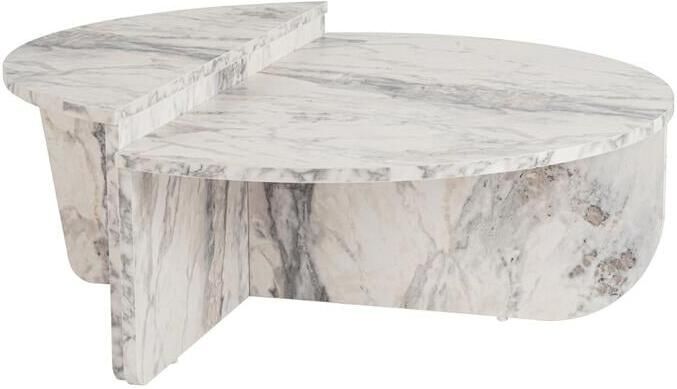 CALICOSY Set van 2 salontafels B90 cm ORION Marmerlook - Foto 3