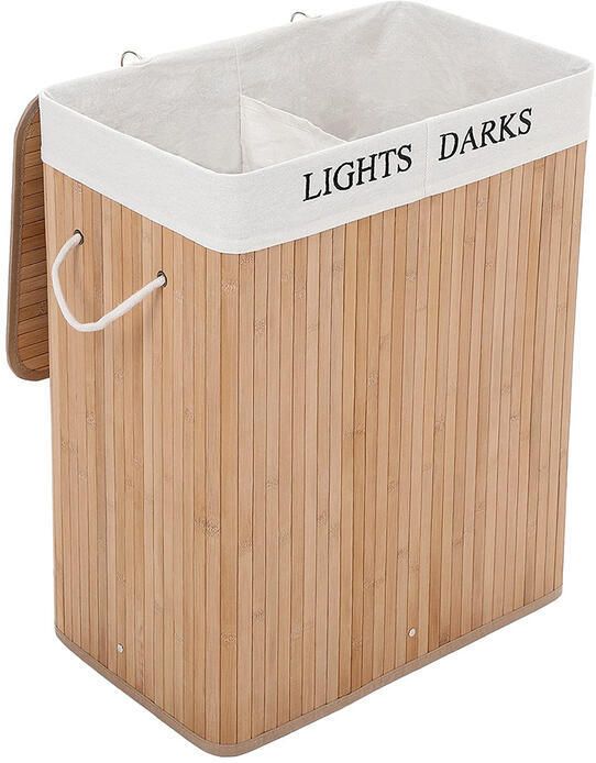 CALICOSY Wasmand 2 compartimenten van bamboe 100L - Foto 2