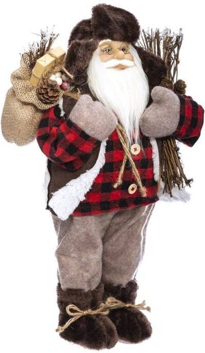 CASA DI ELTURO Kerstman Rood|Grijs H60cm