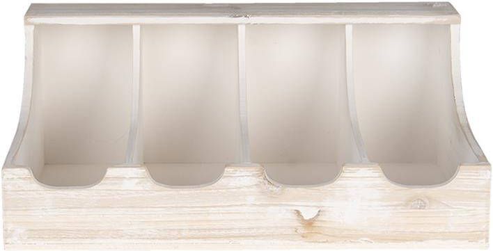 Clayre & Eef Bestekbak 41x28x17 cm Wit Hout