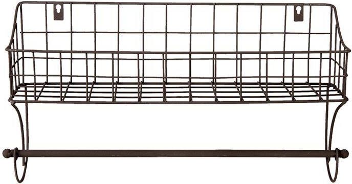 Clayre & Eef Handdoekhouder 44x12x25 cm Bruin Ijzer Handdoekhaak