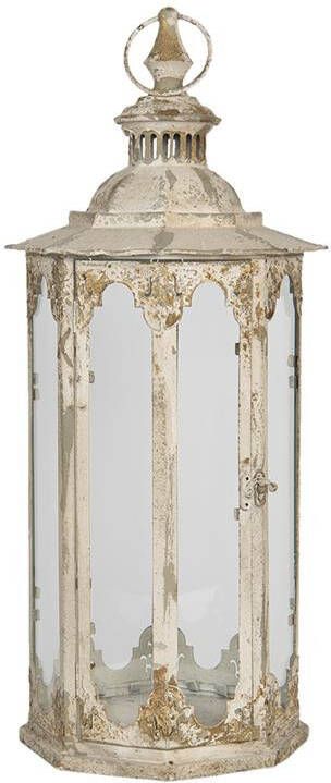 Clayre & Eef Lantaarn 59 cm Beige Ijzer Rond Kaarsenhouder
