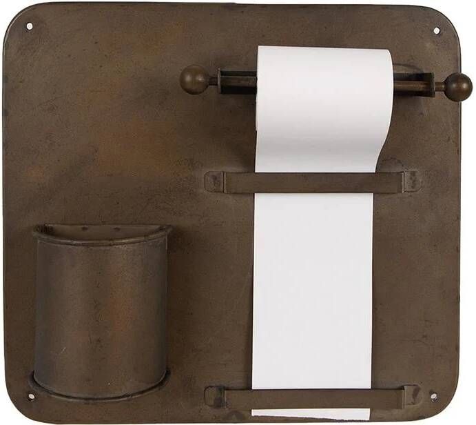 Clayre & Eef Notitie Rek 30x5x28 cm Bruin Ijzer Memo Rek - Foto 2