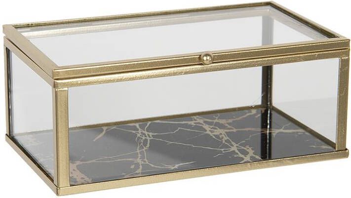 Clayre & Eef Sieradendoos 14x8x6 cm Glas Rechthoek Juwelendoos