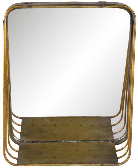 Clayre & Eef Spiegel 26x32 cm Koperkleurig Metaal Grote Spiegel