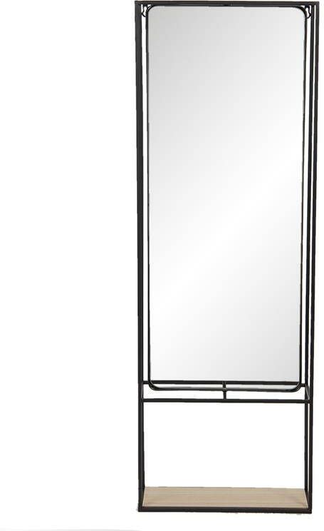 Clayre & Eef Spiegel 40x115 cm Zwart Ijzer Rechthoek Grote Spiegel