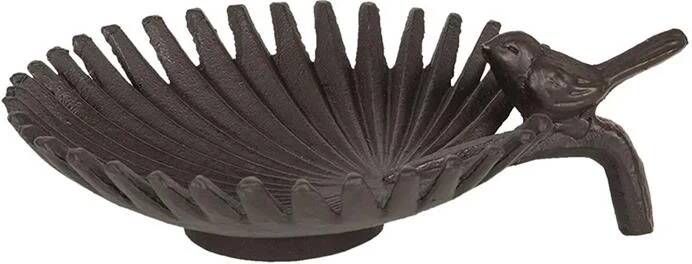 Clayre & Eef Vogelvoederbak 18x22x7 cm Bruin Metaal Rond Blad