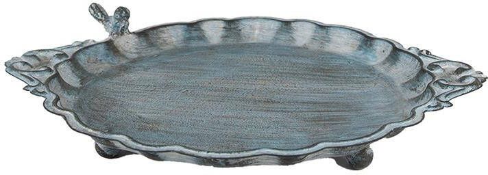 Clayre & Eef Vogelvoederbak 37x29x5 cm Blauw Ijzer Vogelbad