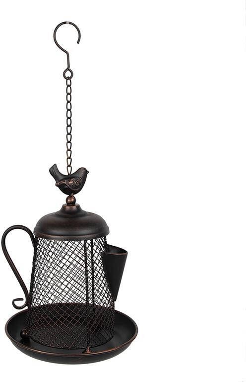 Clayre & Eef Vogelvoederbak Theepot 20x23x28|50 cm Bruin Ijzer