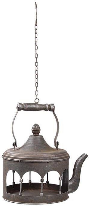 Clayre & Eef Vogelvoederhuisje 24x20x30|61 cm Bruin Ijzer Voerbak