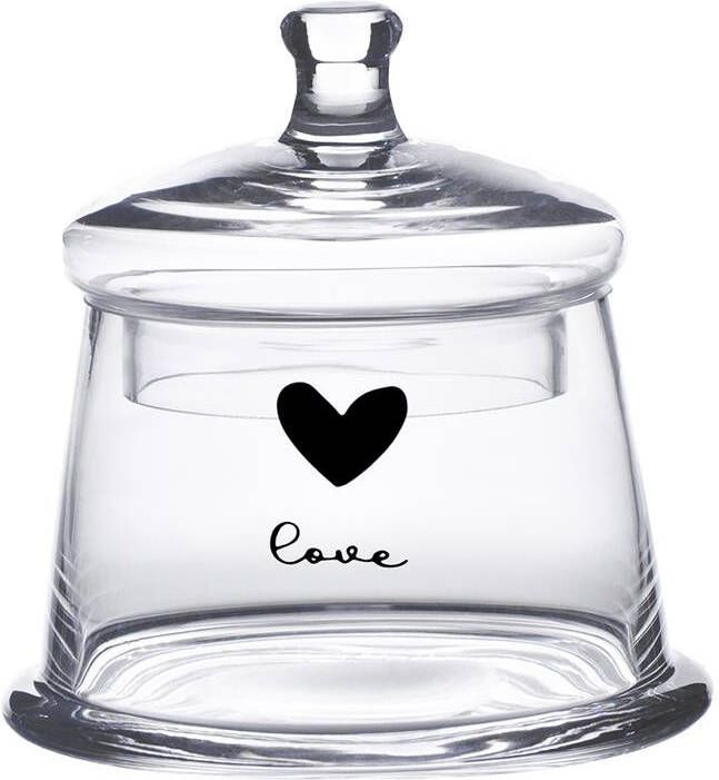 Clayre & Eef Voorraadpot Deksel Ø 12x13 cm Glas Hart