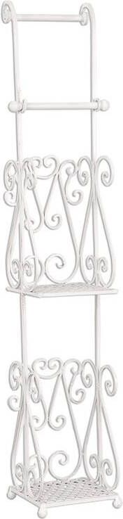 Clayre & Eef WC Rol houder 17x17x97 cm Wit Ijzer Rechthoek