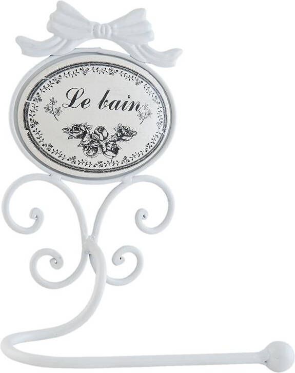 Clayre & Eef WC Rol houder 19x13x26 cm Wit Ijzer Toiletrolhouder