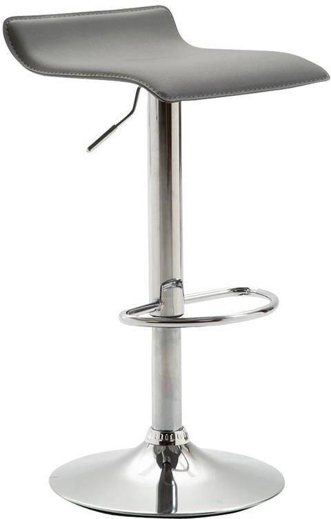 Clp Dyn V2 Barkruk Kunstleer grijs Chroom look - Foto 3