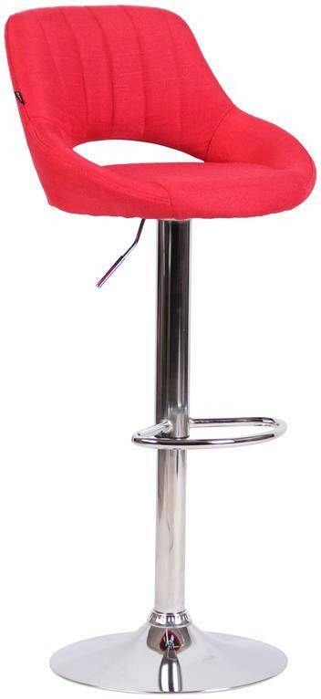 Clp Milet Barkruk Met rugleuning Verstelbaar Stof rood chroom - Foto 4