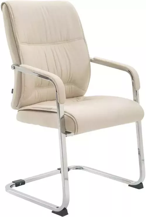 Clp XXL Anubis Bezoekersstoel Met armleuning Eetkamerstoel Stof creme