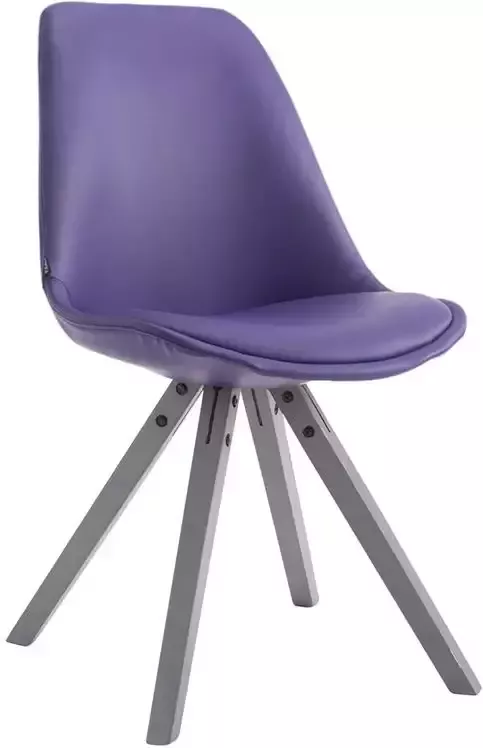 Clp Laval Bezoekersstoel Vierkant Kunstleer grijs purper