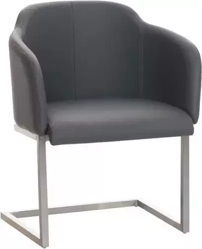 Clp Magnus Eetkamerstoel Bezoekersstoel Met armleuning Kunstleer grijs