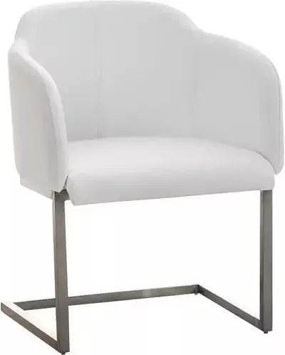 Clp Magnus Eetkamerstoel Bezoekersstoel Met armleuning Kunstleer wit