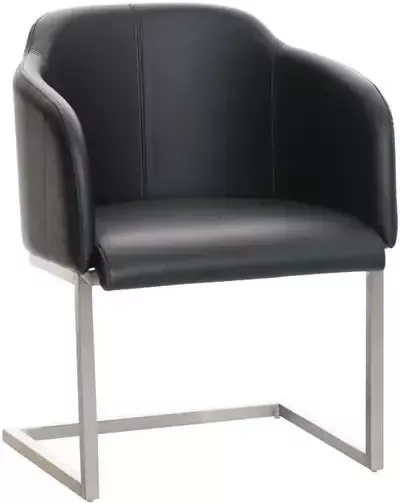 Clp Magnus Eetkamerstoel Bezoekersstoel Met armleuning Kunstleer zwart
