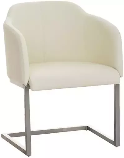 Clp Magnus Eetkamerstoel Bezoekersstoel Met armleuning Kunstleer creme