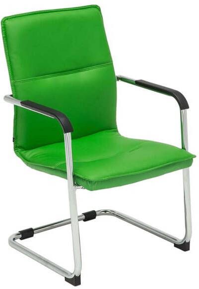 Clp Seattle Bezoekersstoel Met armleuning Eetkamerstoel Kunstleer groen