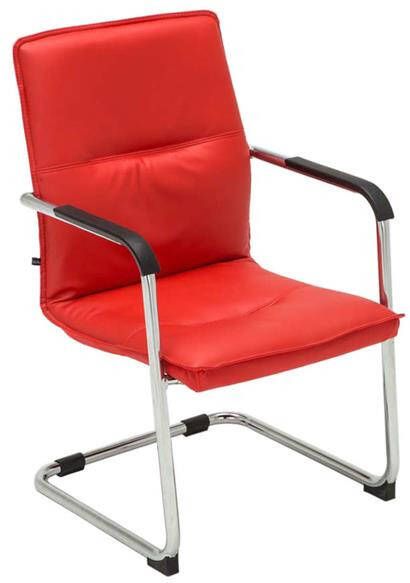 Clp Seattle Bezoekersstoel Met armleuning Eetkamerstoel Kunstleer rood