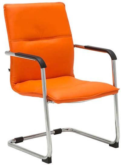Clp Seattle Bezoekersstoel Met armleuning Eetkamerstoel Kunstleer oranje