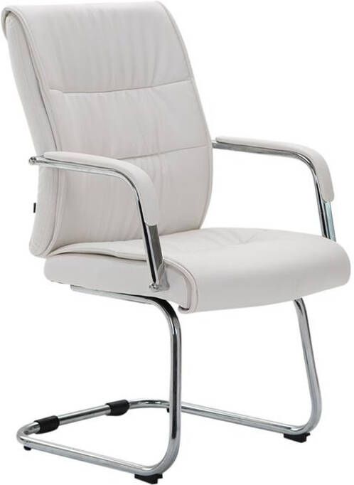 Clp Sievert Bezoekersstoel Met armleuning Eetkamerstoel Kunstleer wit