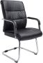 Clp Sievert Bezoekersstoel Met armleuning Eetkamerstoel Kunstleer zwart - Thumbnail 1