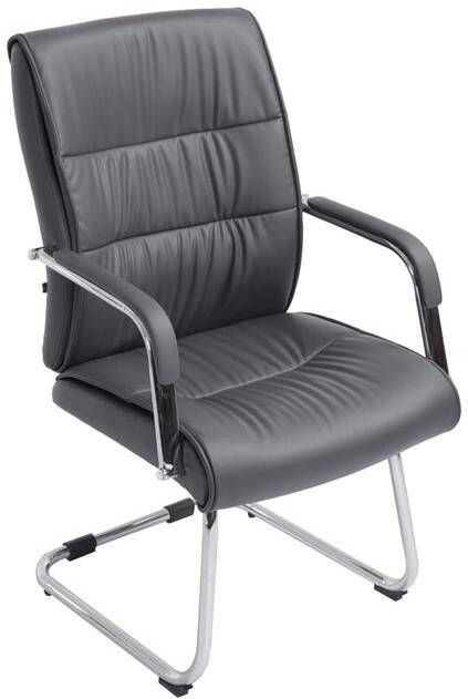 Clp Sievert Bezoekersstoel Met armleuning Eetkamerstoel Kunstleer grijs